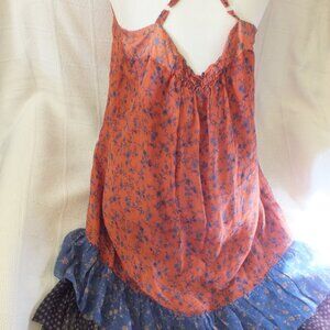 Floral Orange and Blue Women's Dress